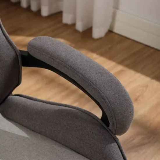 Swivel Dorm Gaming Chair Gray - Room Essentials&trade;: Upholstered Computer Desk Chair, Adjustable, Fixed Arms image {12}