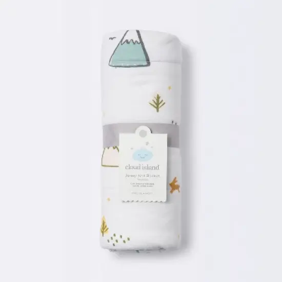 Jersey Knit Reversible Baby Blanket Adventures - Cloud Island&trade; White/Gray/Pink image {4}