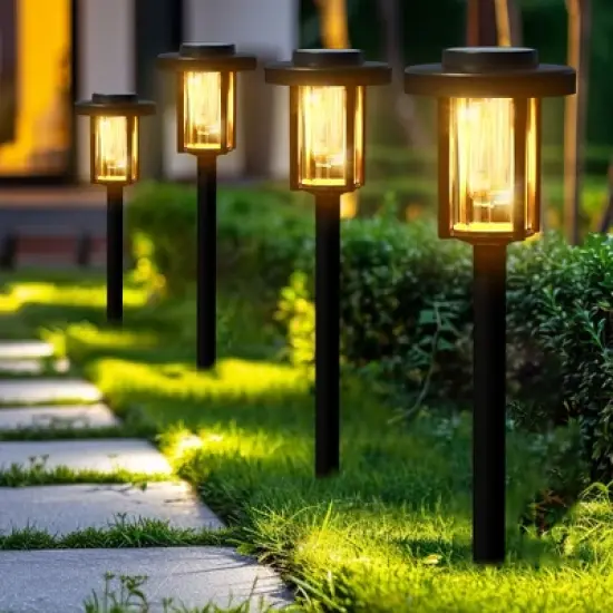 Gigalumi 6-Pack Solar Pathway Lights, IP65 Waterproof Outdoor Garden Lighting with Warm White Glow for Walkways, Yards & Porches image {7}