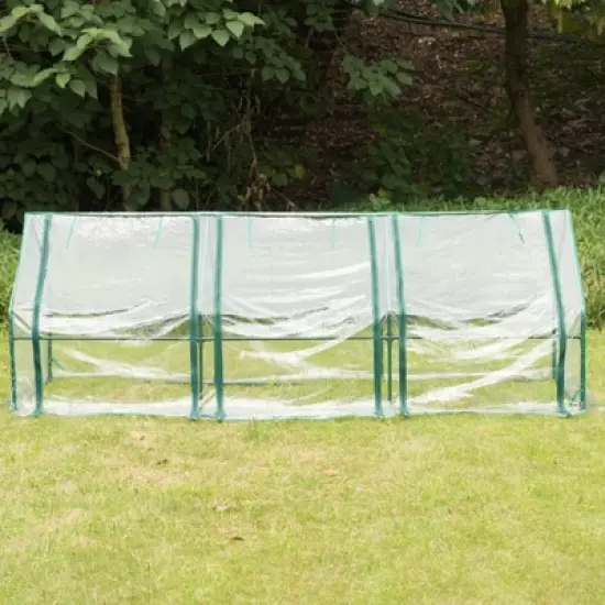 Gardenised Green Outdoor Waterproof Portable Plant Greenhouse with 2 Clear Zippered Windows image {4}