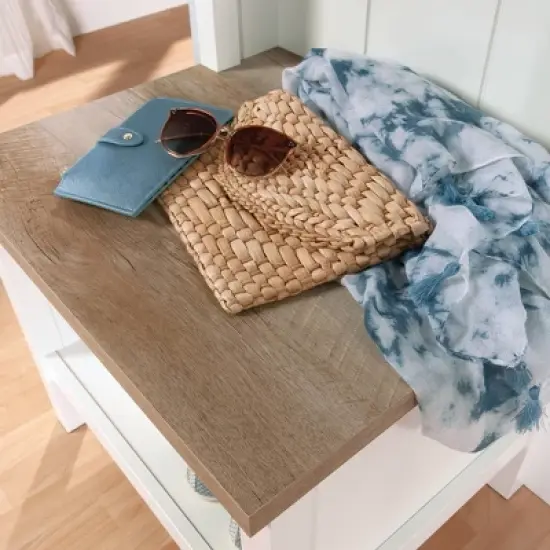 Cottage Road Entryway Bench Hall Tree Soft White - Sauder image {3}