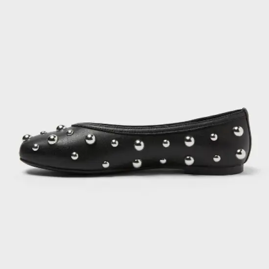 Women&rsquo;s Sammie Studded Ballet Flats with Memory Foam Insole &ndash; A New day&trade; Black image {1}