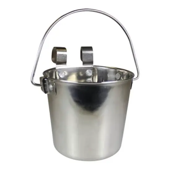 Pail SS w/ Rivets Flat Sided Hook-On 9 qt image {2}
