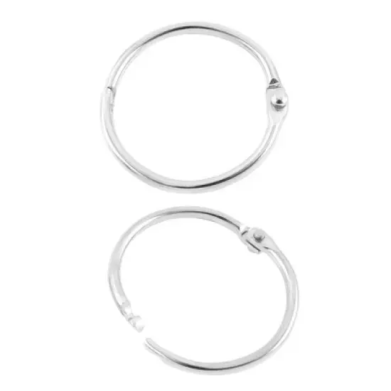 Unique Bargains Book Office Metal Loose Leaf Binder Hinge Snap Ring 1" Inner Dia 12 Pcs image {4}