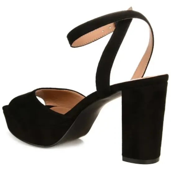 Journee Collection Womens Nairri Open Toe High Block Heel Pumps image {6}