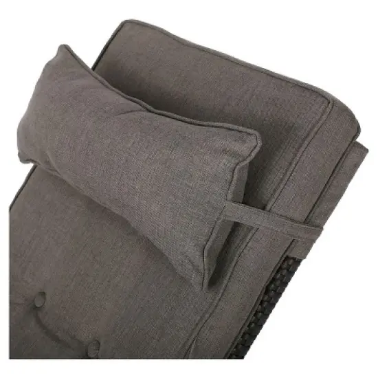 Ostia Wicker Outdoor Recliner with Cushion - Brown - Christopher Knight Home image {3}