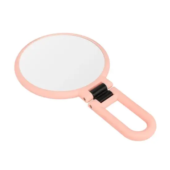Mber Hand Mirror For Makeup Mirror Double Sided, 1X 10X Magnifying Mirror, Handheld Mirrors with Handle, Foldable Travel Hand Mirror With Stand Pink image {7}