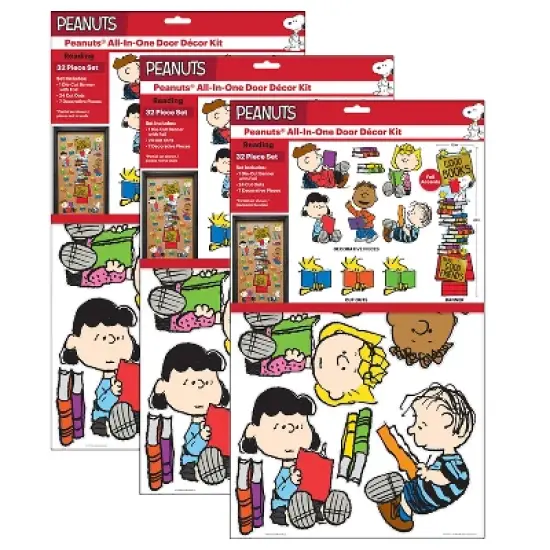 Eureka&reg; Peanuts&reg; Reading All-In-One Door Decor Kit, 32 Pieces Per Set, 3 Sets image {2}