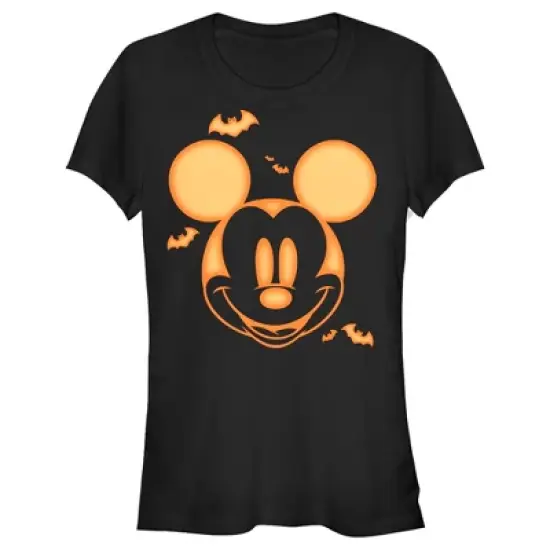 Junior's Mickey & Friends Pumpkin Face T-Shirt image {3}