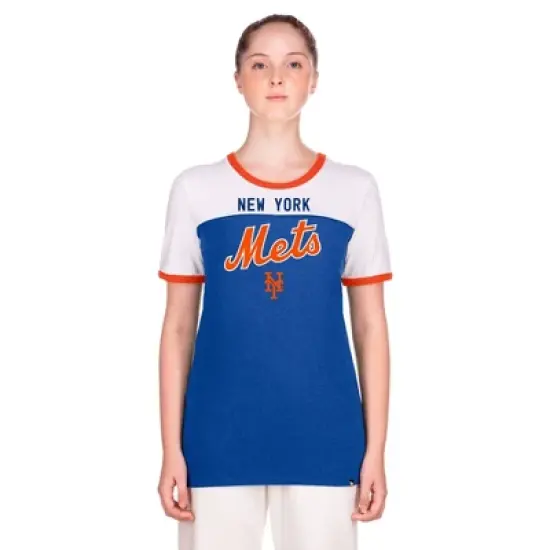 MLB New York Mets Women's Bi Blend Ringer T-Shirt image {4}