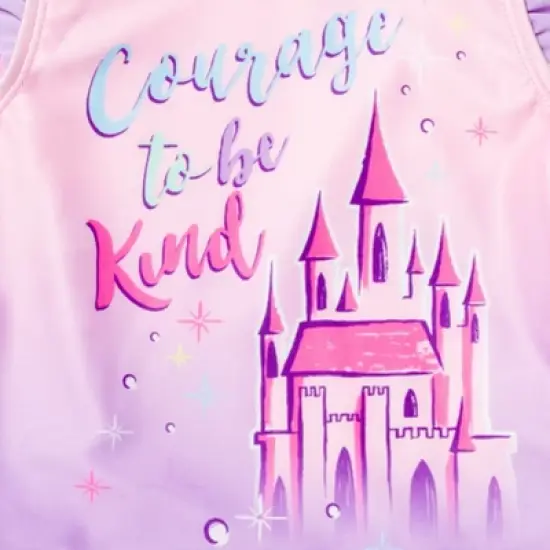 Disney Princess Moana Jasmine Cinderella Girls Tankini Top Modest Swimsuit Skirt and Bikini Bottom 3 Piece Toddler to Big Kid image {7}