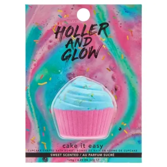 Holler and Glow Cake It Easy Cupcake Shaped Scented Bath Bomb - 4.23oz image {4}