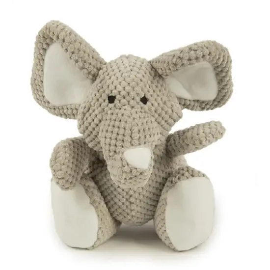 goDog Checkers Elephant Squeaky Plush Dog Toy, Chew Guard Technology - Gray, Large image {8}