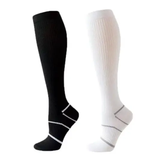 Anna-Kaci Women's Knee High Compression Socks with Arch Support and Stretch Fit for Running and Recovery 2-Pack image {7}