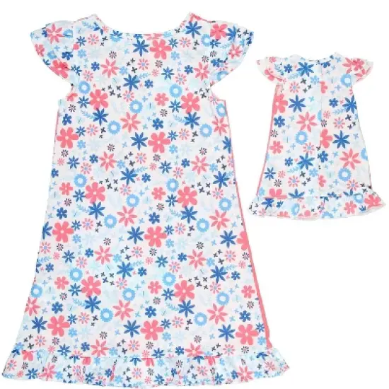 Peppa Pig Toddler Girls Pajamas Nightgown With Matching Doll Gown Set image {2}