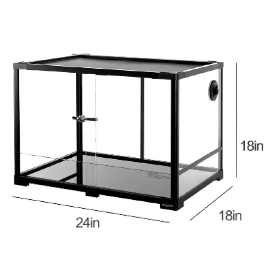 REPTIZOO Reptile Glass Tank - 24 x 18 x 18 Inches Knock Down Full View Natural Terrarium image {2}