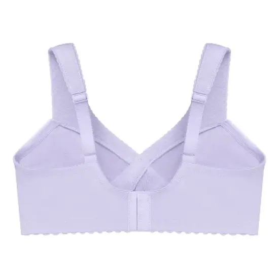 Glamorise Womens MagicLift Cotton Support Wirefree Bra 1001 Lilac image {4}