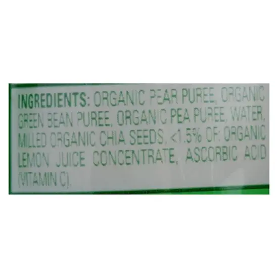 Happy Family Organics Happy Tot Superfoods Organic Pears, Green Beans, and Peas Fruit and Veggie Blend - Case of 16/4.22 oz image {3}