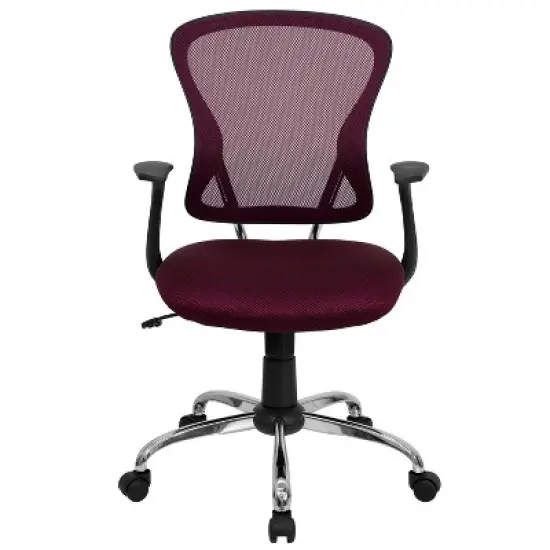 Emma and Oliver Mid-Back Mesh Swivel Task Office Chair with Chrome Base and Arms image {8}