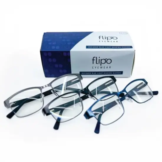 Flipo Blue Light Blocking Reading Glasses With Strength Levels - 3-Pack image {3}