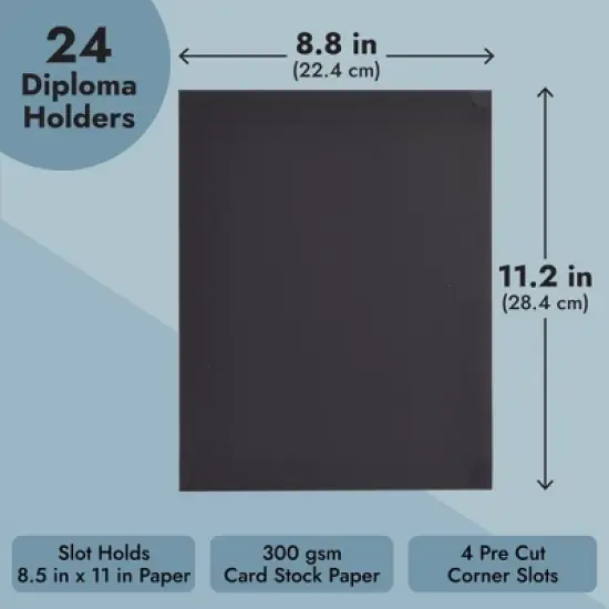 Best Paper Greetings 24-Pack Single Sided Award Certificate Holders for Diplomas, Awards, Certifications image {3}