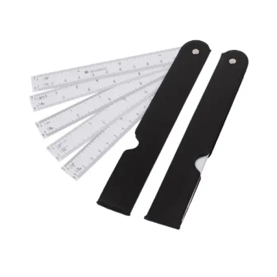 Unique Bargains Plastic Foldable High Precision Convenient to Use Measuring Tool Scale Rulers 8" x 1.2" 3 Pcs image {3}