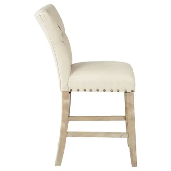 2pk 24" Preston Counter Height Barstool Burlap - OSP Home Furnishings image {1}