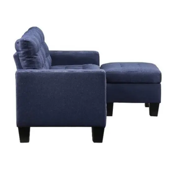 81" Earsom Sofa Blue Linen - Acme Furniture image {6}