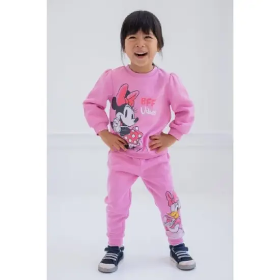 Disney Princess Minnie Mouse Winnie the Pooh Rapunzel Eeyore Piglet Fleece Sweatshirt and Pants Set Infant to Little Kid image {3}