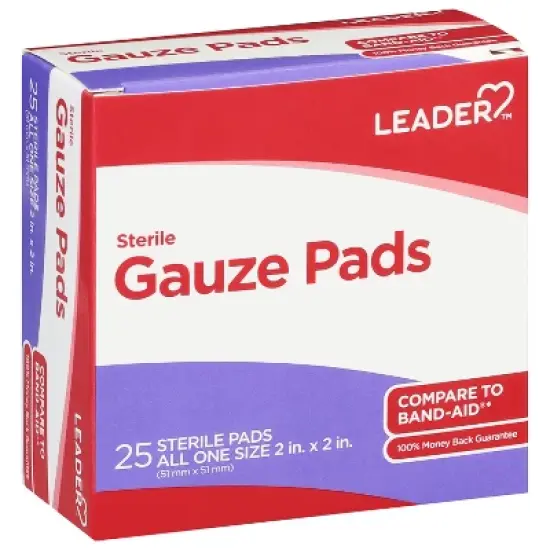 Leader Sterile Gauze Pads 2 in x 2 in 25 ea image {6}