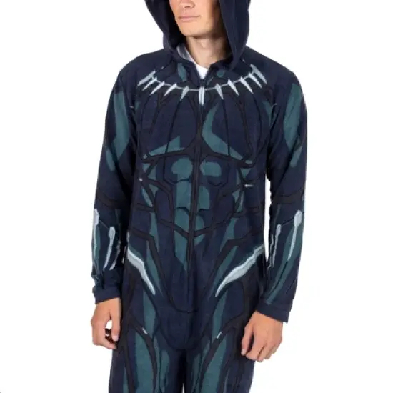 Marvel Black Panther Men's Hooded Union Suit With Leg Hem image {2}