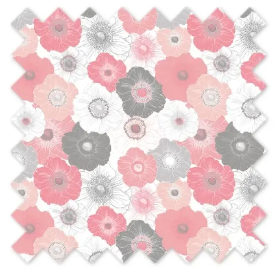 Bacati - Floral Printed Coral Gray 100 percent Cotton Universal Baby US Standard Crib or Toddler Bed Fitted Sheet image {4}