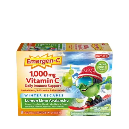 Emergen-C Winter Escapes Avalanche Vitamin Powder - Lemon Lime - 30ct image {8}