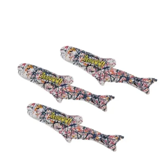 Yeowww! Pollock Fish Catnip Toy, 3 Pack image {1}