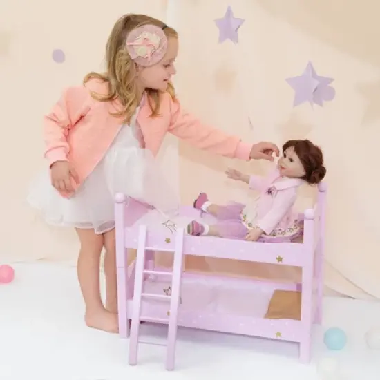 Olivia's Little World - Twinkle Stars Princess 18" Doll Double Bunk Bed image {1}