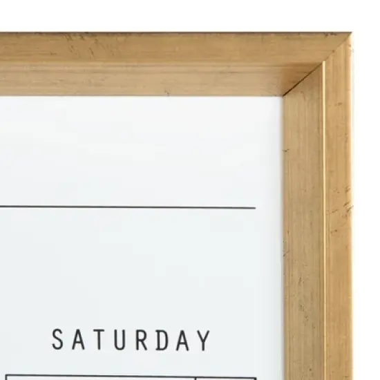 27.25" x 1.5" Calter Framed Magnetic Dry Erase Monthly Calendar Gold - Kate and Laurel image {2}
