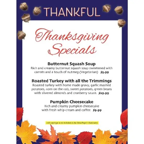 Great Papers Thankful Thanksgiving Letterhead Multicolor 50/Pack (2021119) image {1}