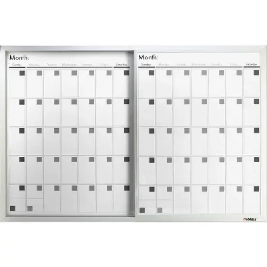 Lorell - Magnetic - Dry-Erase Calendar Board - Magnetic - Frost Surface - 36 in. (3 ft) x 24 in. (2 ft) - 1 Each image {1}