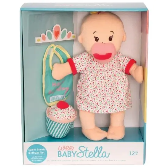 Manhattan Toy Wee Baby Stella Sweet Scents 12" Soft Baby Doll and Birthday Set image {4}
