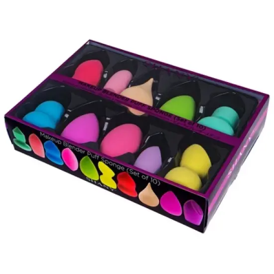 SHANY Makeup Blender Beauty Puff Sponge Set  - 10 pieces image {4}