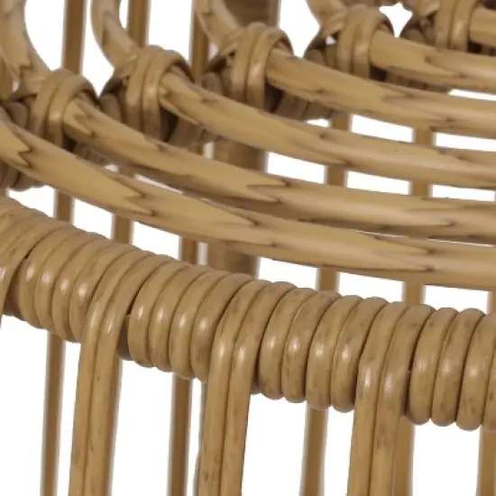 Christopher Knight Home Berton&nbsp;Outdoor Wicker Club Chairs and Side Table Set with Cushion image {8}