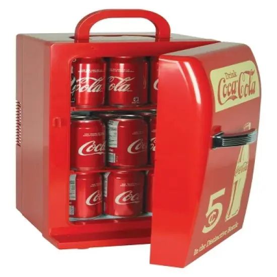 Coca-Cola 18 Can Retro Mini Fridge 12V DC 110V AC Cooler 5.4L image {1}