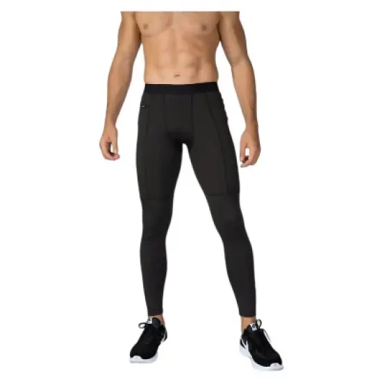 Anna-Kaci Active Men's Full Length Active Compression Leggings with Supportive Panel Stitching and Wide Waistband image {1}
