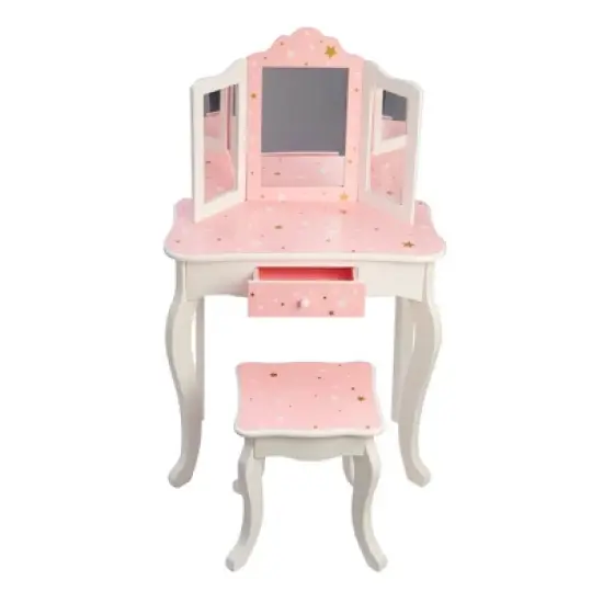 Fashion Twinkle Star Gisele Play Vanity Set Pink/White - Teamson Kids image {1}