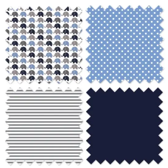 Bacati - Elephants Crib Rail Guard Covers Blue/Gray set of 2 image {3}