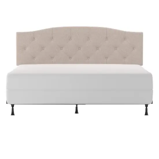 King/California King Provence Upholstered Arch Adjustable Tufted Headboard with Frame Linen Fabric - Hillsdale Furniture image {3}
