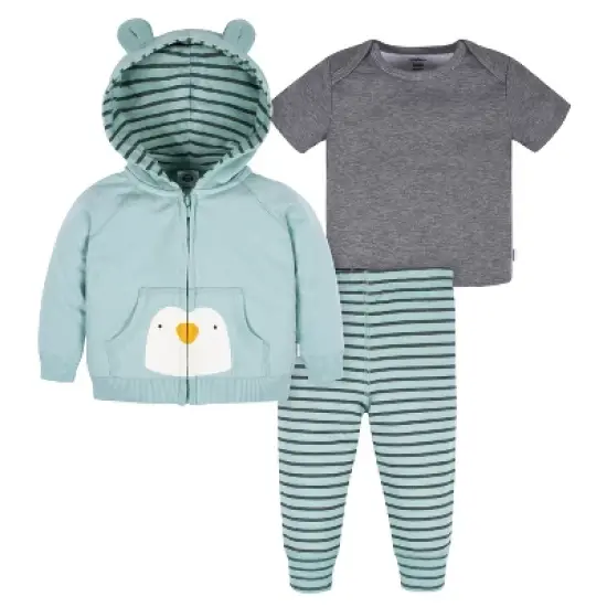 Gerber Baby and Toddler Boys' Hoodie, T-Shirt & Active Pant Set - 3-Piece image {7}