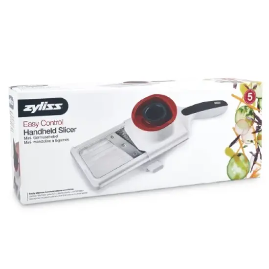 Zyliss Easy Control Handheld Kitchen Slicer Red/Gray/White: Mandoline Vegetable & Potato Slicer, Ergonomic Handle, Dishwasher-Safe image {12}