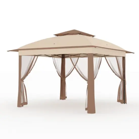 Outdoor Canopy Tent With Mosquito Netting, Pop Up Instant Gazebo Waterproof With Portable Carrying Bag, Outdoor Gazebo Tent for Backyard image {7}