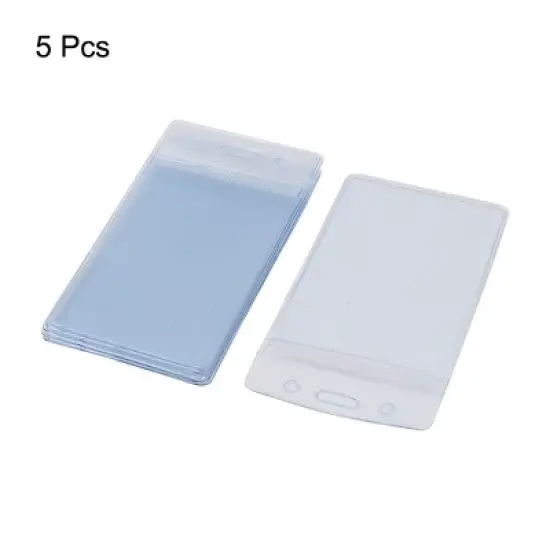 Unique Bargains Office Company Business Exhibition ID Name Plastic Credit Card Holder Clear 5pcs image {1}